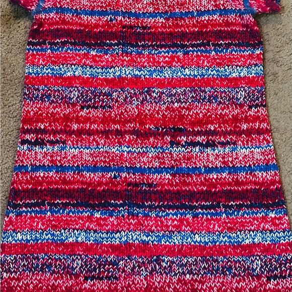 TORY BURCH RED BLUE PIMA COTON Short Sleeved Shift Style Comfort Always SMALL - Picture 7 of 10